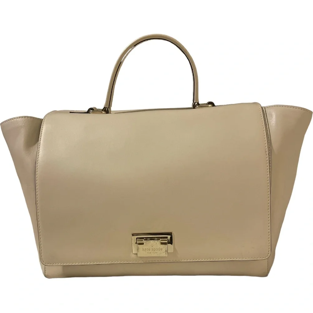 Kate Spade Laurel Magnolia Park Cream Satchel Crossbody Detachable Strap - Picture 1 of 16